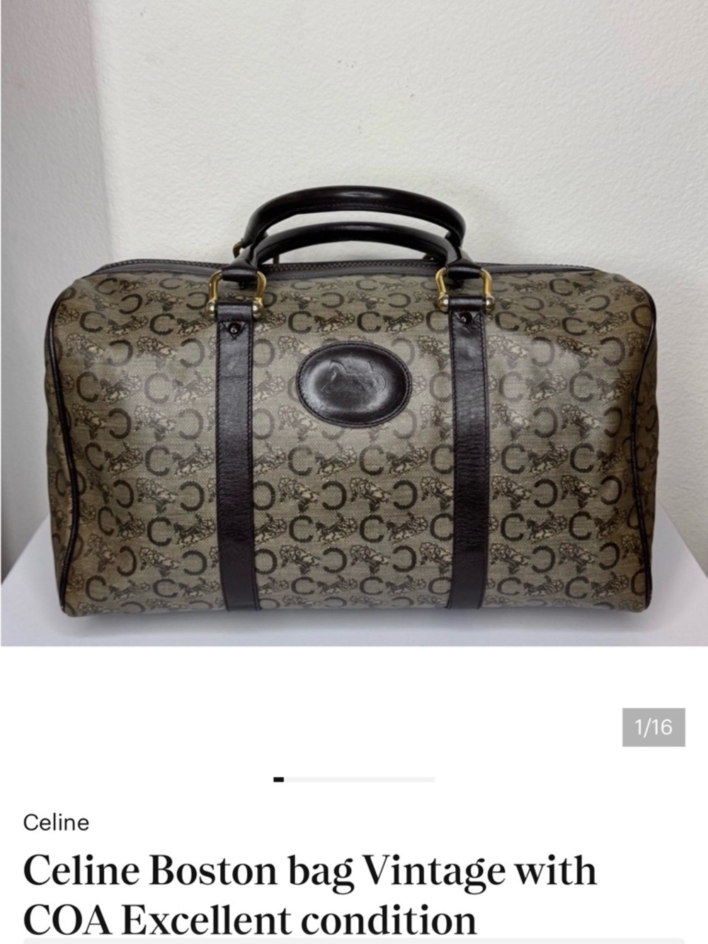 Celine Boston bag Vintage with COA Excellent condition
